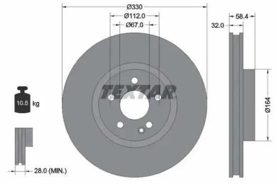 Bremsscheibe TEXTAR 92279405 Bild Bremsscheibe TEXTAR 92279405