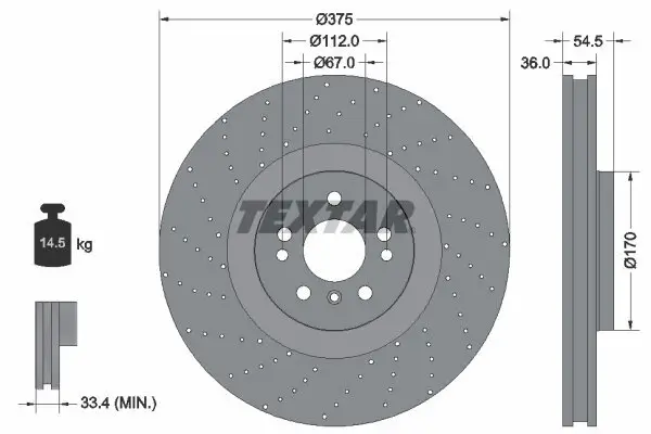 Bremsscheibe TEXTAR 92279805