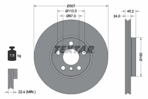 Bremsscheibe TEXTAR 92283605