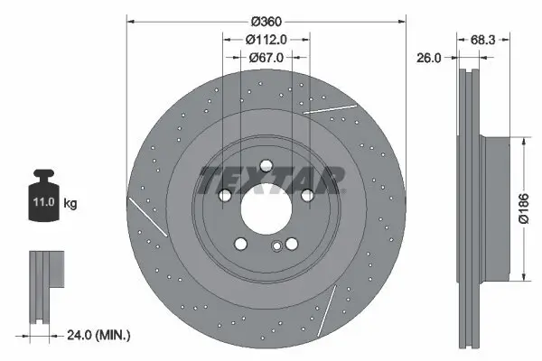 Bremsscheibe TEXTAR 92283805