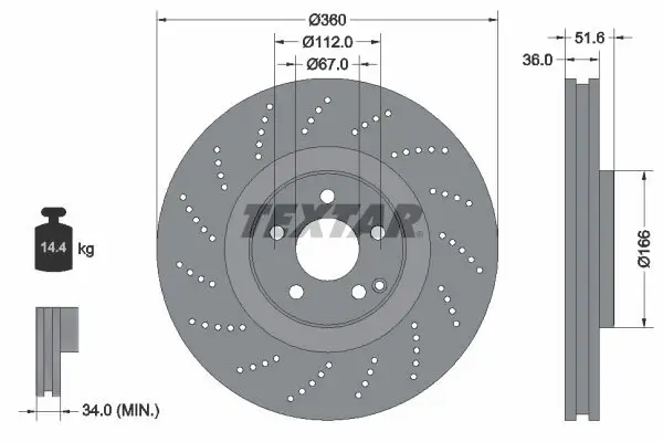 Bremsscheibe TEXTAR 92283905 Bild Bremsscheibe TEXTAR 92283905