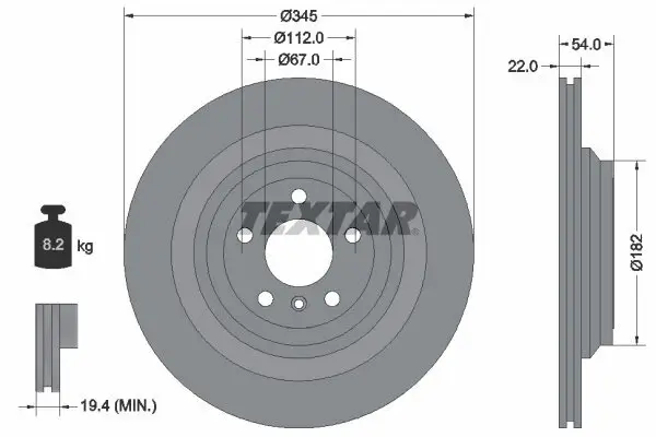 Bremsscheibe TEXTAR 92284003