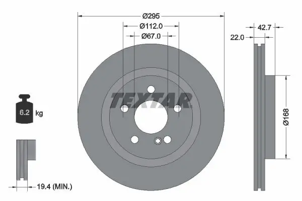 Bremsscheibe TEXTAR 92286903