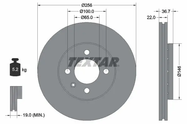 Bremsscheibe TEXTAR 92287003