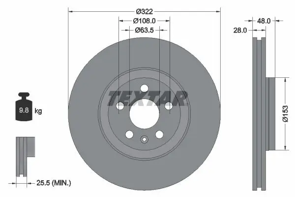 Bremsscheibe TEXTAR 92287405