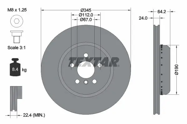 Bremsscheibe TEXTAR 92288625 Bild Bremsscheibe TEXTAR 92288625