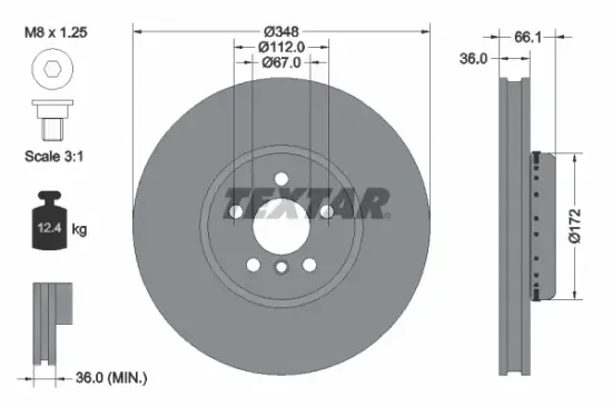 Bremsscheibe TEXTAR 92288825 Bild Bremsscheibe TEXTAR 92288825