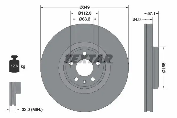 Bremsscheibe TEXTAR 92289305