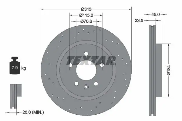 Bremsscheibe TEXTAR 92290003