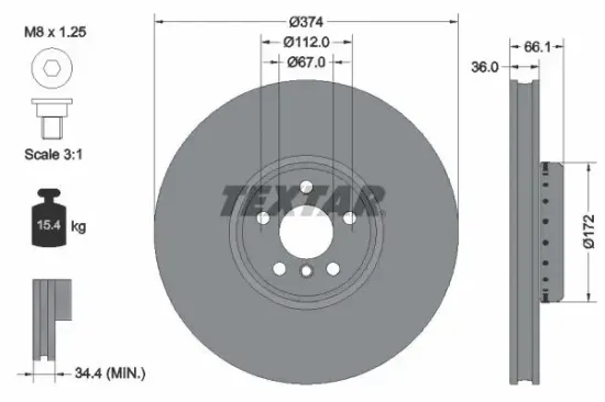 Bremsscheibe TEXTAR 92290225 Bild Bremsscheibe TEXTAR 92290225