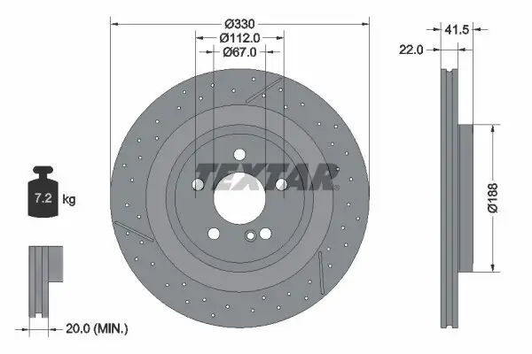 Bremsscheibe TEXTAR 92290605