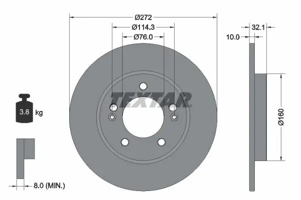 Bremsscheibe TEXTAR 92291703 Bild Bremsscheibe TEXTAR 92291703