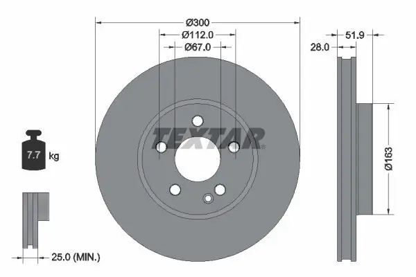 Bremsscheibe TEXTAR 92291803 Bild Bremsscheibe TEXTAR 92291803