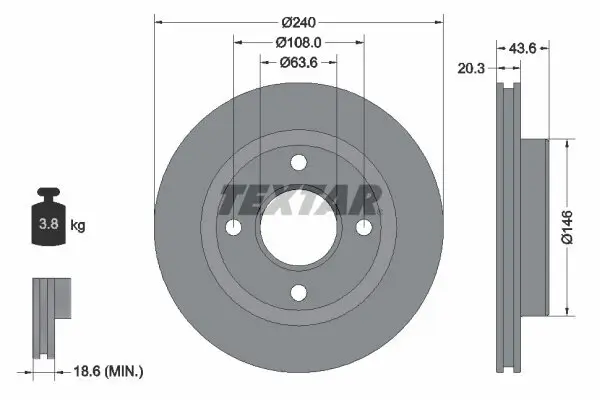 Bremsscheibe TEXTAR 92294703