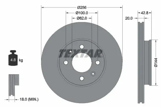 Bremsscheibe TEXTAR 92295403 Bild Bremsscheibe TEXTAR 92295403