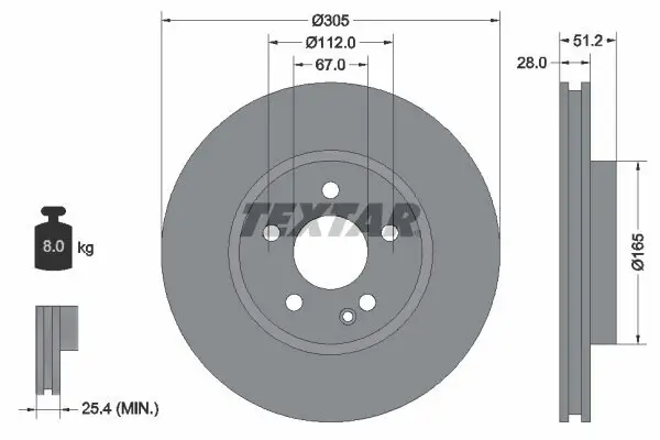 Bremsscheibe TEXTAR 92296705