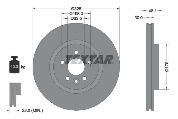 Bremsscheibe TEXTAR 92300505