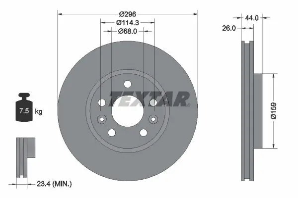 Bremsscheibe TEXTAR 92300703