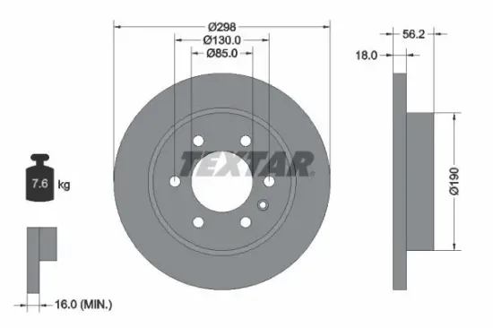 Bremsscheibe TEXTAR 92301003 Bild Bremsscheibe TEXTAR 92301003