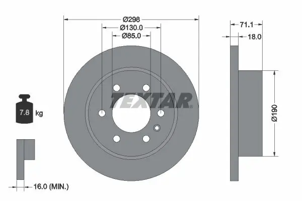 Bremsscheibe TEXTAR 92301103