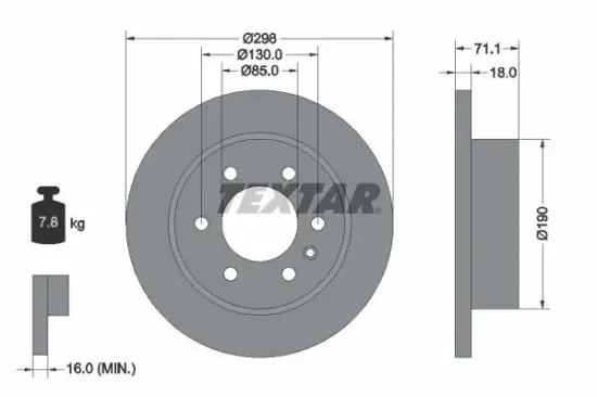 Bremsscheibe TEXTAR 92301103 Bild Bremsscheibe TEXTAR 92301103