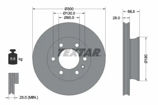 Bremsscheibe TEXTAR 92301203 Bild Bremsscheibe TEXTAR 92301203