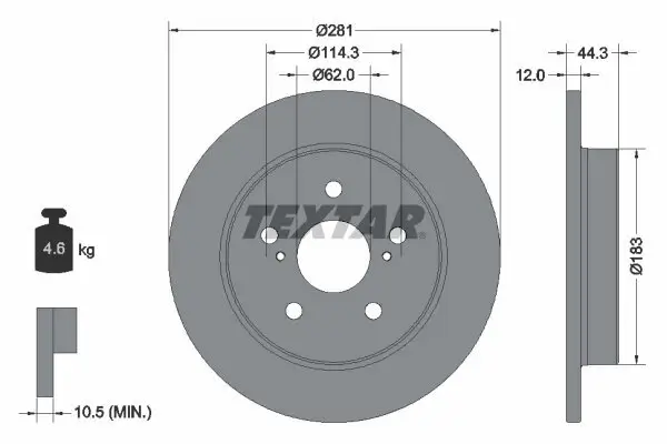 Bremsscheibe TEXTAR 92301403