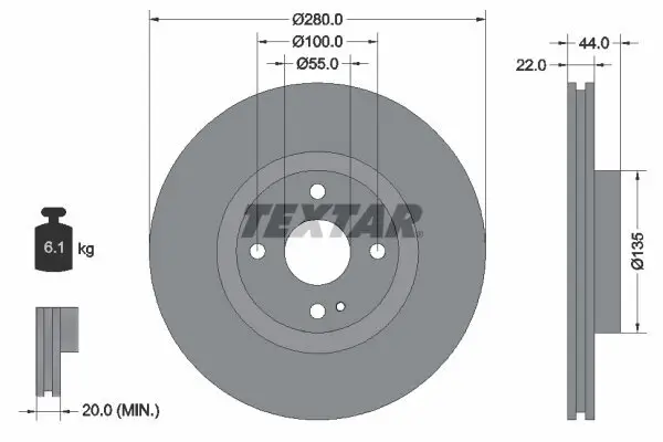 Bremsscheibe TEXTAR 92301503