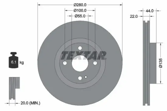 Bremsscheibe TEXTAR 92301503 Bild Bremsscheibe TEXTAR 92301503