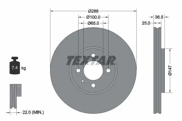 Bremsscheibe TEXTAR 92302303