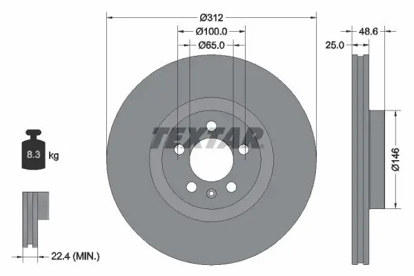 Bremsscheibe TEXTAR 92303303