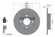 Bremsscheibe Hinterachse TEXTAR 92303603