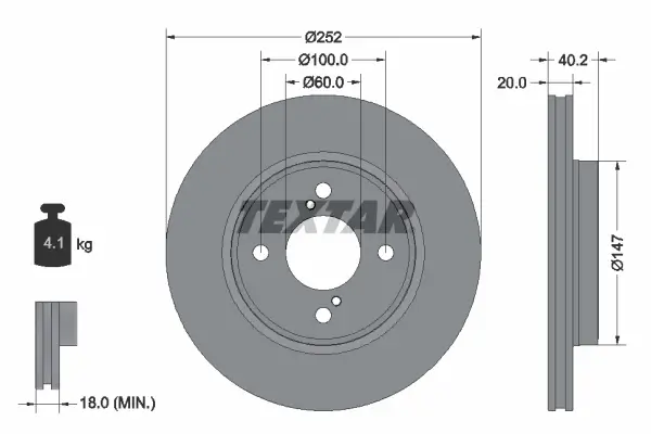 Bremsscheibe Vorderachse TEXTAR 92303703