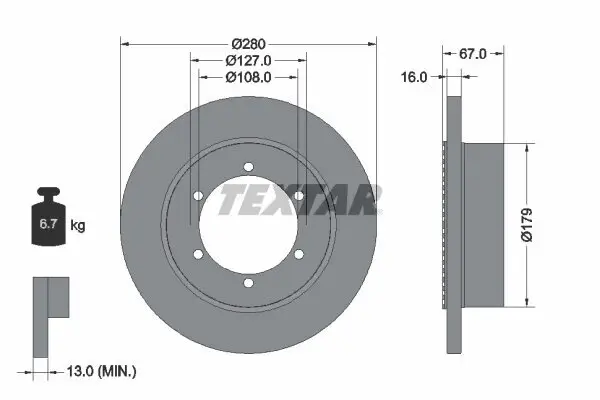 Bremsscheibe TEXTAR 92304003