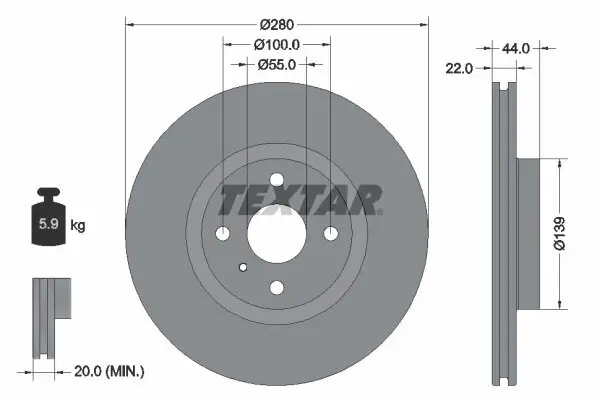 Bremsscheibe TEXTAR 92304205