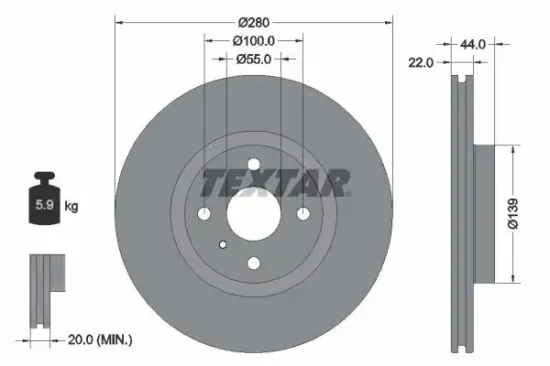 Bremsscheibe TEXTAR 92304205 Bild Bremsscheibe TEXTAR 92304205