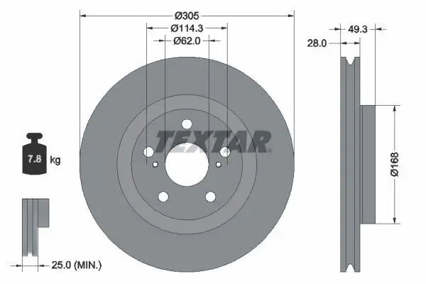 Bremsscheibe TEXTAR 92304305