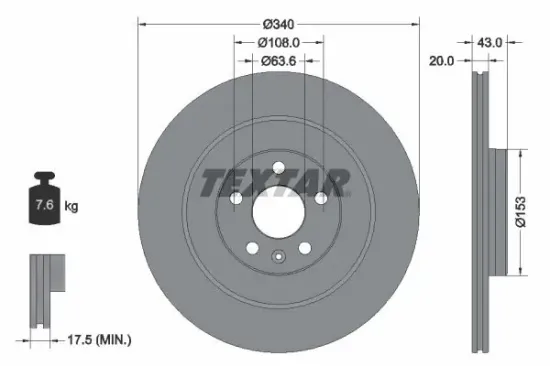 Bremsscheibe TEXTAR 92304503 Bild Bremsscheibe TEXTAR 92304503