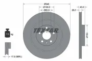Bremsscheibe Hinterachse TEXTAR 92304503