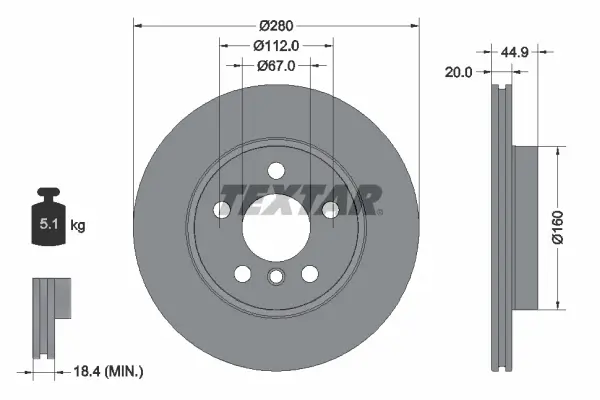 Bremsscheibe Vorderachse TEXTAR 92305303