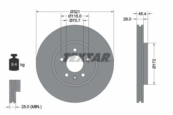 Bremsscheibe TEXTAR 92305505