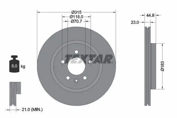 Bremsscheibe TEXTAR 92305603