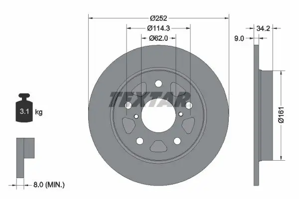 Bremsscheibe TEXTAR 92305703