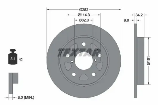 Bremsscheibe TEXTAR 92305703 Bild Bremsscheibe TEXTAR 92305703