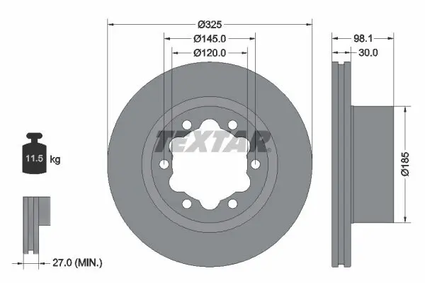 Bremsscheibe TEXTAR 92305803