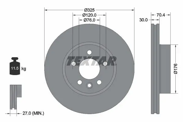 Bremsscheibe TEXTAR 92305905