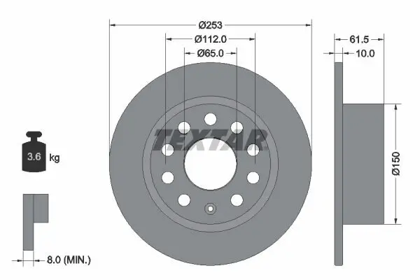 Bremsscheibe TEXTAR 92306603