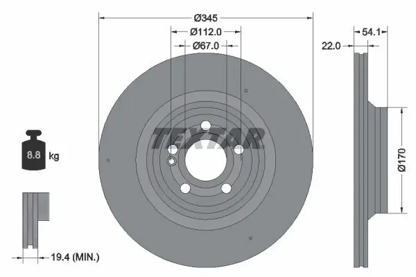 Bremsscheibe TEXTAR 92307005