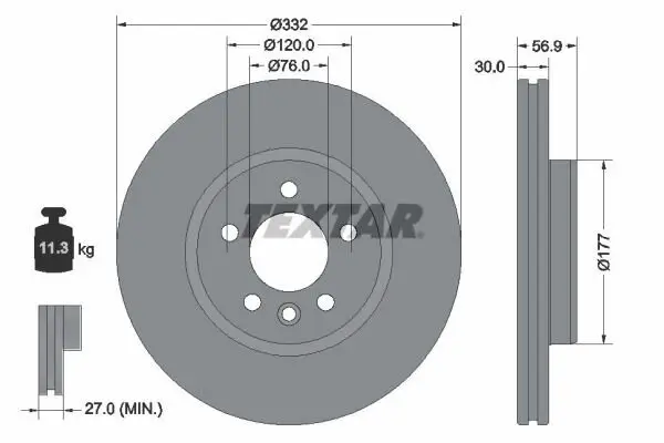 Bremsscheibe TEXTAR 92307705