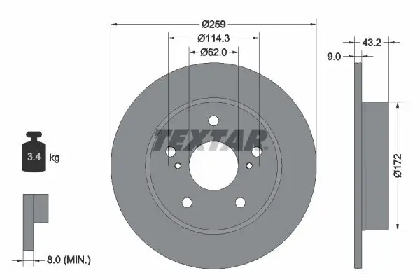 Bremsscheibe TEXTAR 92308303